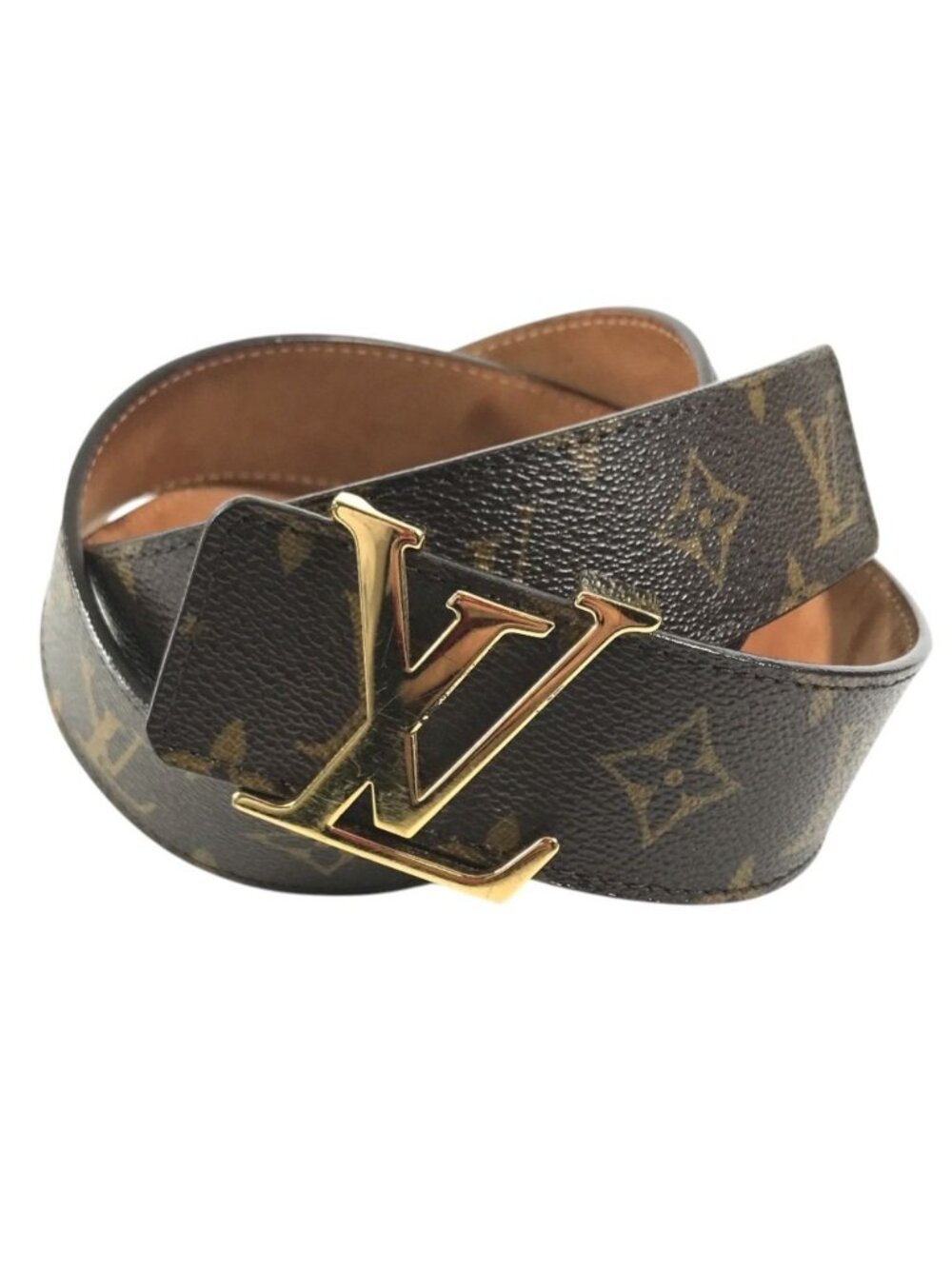 Louis Vuitton Belt Ceinture Initial Monogram Canvas Brown